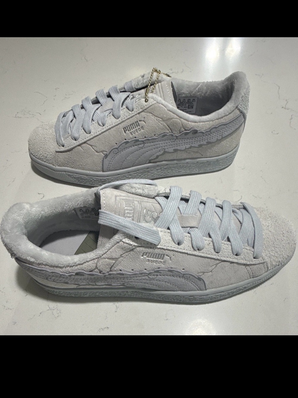 Puma Suede x One Piece 3 Feather Gray Sneakers Size 6.5Y / Women 8